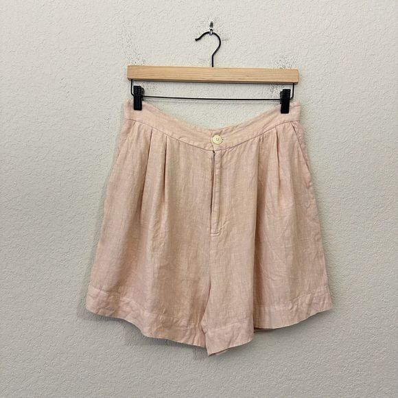 NWOB ESBY APPAREL 100% Linen Penny Short in Nude / Baby Pink USA MADE
